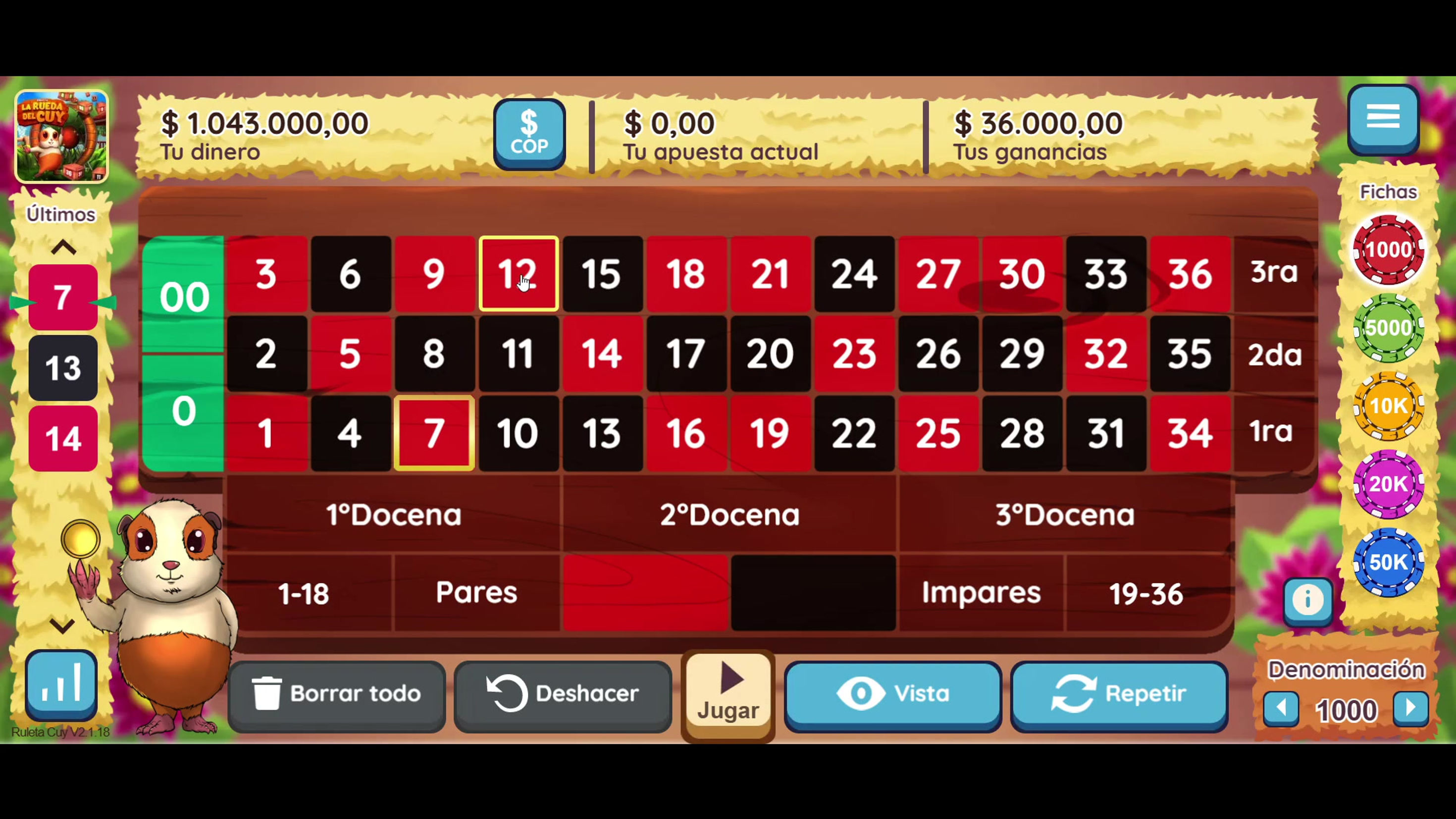 Ruleta Cuy Gameplay